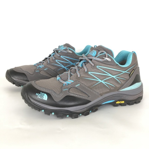The North Face Women's Hedgehog GoreTex Hiking Shoes Size 9 Gray Blue Sneakers - Picture 2 of 10